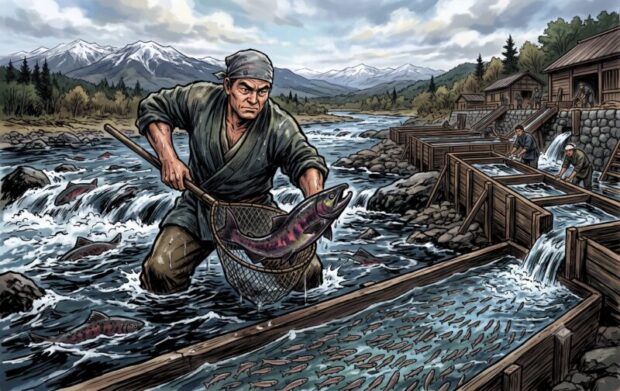 斎藤兵太郎【稚魚の放流】